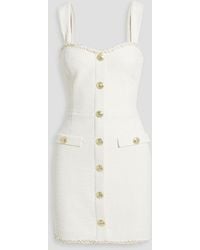 Rebecca Vallance - Sigourney Button-embellished Tweed Mini Dress - Lyst