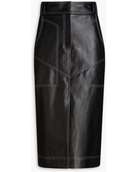 LVIR - Faux Leather Midi Pencil Skirt - Lyst