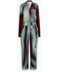 Rick Owens - Jumpsuit aus samt mit print und reißverschlussdetails - Lyst