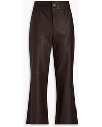 Vince - Cropped Leather Kick-flare Pants - Lyst