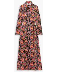 Commission - Dean Open-back Floral-print Stretch-crepe Maxi Shirt Dress - Lyst