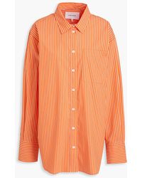 FRAME - Striped Cotton-blend Poplin Shirt - Lyst