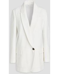 Brunello Cucinelli - Blazer aus jersey aus einer baumwollmischung mit zierperlen - Lyst
