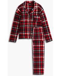 DKNY Pyjama aus fleece mit karomuster - Rot