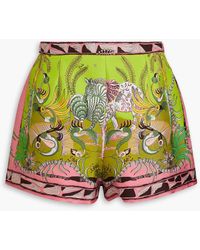 Emilio Pucci - Printed Silk-twill Shorts - Lyst