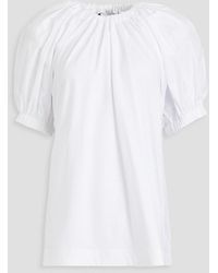 3.1 Phillip Lim - Gathered Cotton-poplin And Jersey Top - Lyst