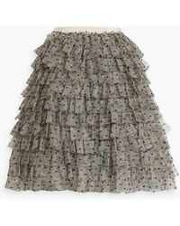 RED Valentino - Ruffled Point D'Esprit Mini Skirt - Lyst