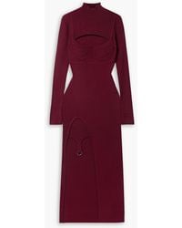 Monse - Asymmetric Cutout Ribbed Merino Wool-blend Midi Dress - Lyst
