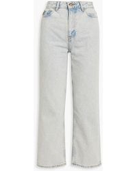 Ganni - Bleached High-rise Straight-leg Jeans - Lyst