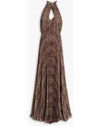 Mikael Aghal - Pleated Leopard-print Jacquard Gown - Lyst