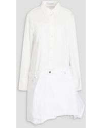 JW Anderson - Cotton-poplin And Denim Shirt Dress - Lyst