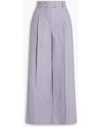 Brunello Cucinelli - Hemp And Linen-blend Twill Wide-leg Pants - Lyst