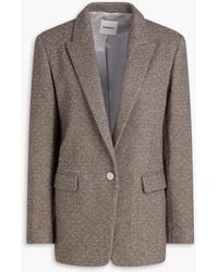 Sandro - Blazer aus tweed mit fischgrätenmuster und kristallverzierung - Lyst