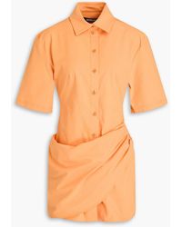 Jacquemus - Drapiertes hemdkleid in minilänge aus stretch-twill mit cut-outs - Lyst