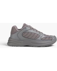 Ami Paris - Mesh And Leather Sneakers - Lyst