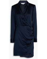 Veronica Beard - Arceli Wrap-effect Silk-blend Satin Mini Dress - Lyst