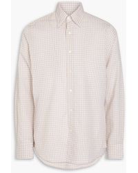 Canali - Gingham Cotton And Linen-blend Shirt - Lyst