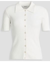 Sandro - Ribbed-Knit Polo Shirt - Lyst