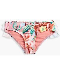 Zimmermann - Kid Bellitude Ruffled Floral-Print Bikini Briefs - Lyst