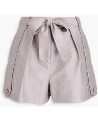 Emporio Armani - Wool, Cotton And Silk-blend Twill Shorts - Lyst