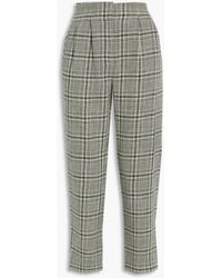 Veronica Beard - Zeenat Cropped Checked Cotton-blend Tapered Pants - Lyst