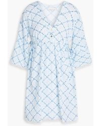 Heidi Klein - Printed Cotton-gauze Mini Dress - Lyst