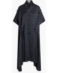 Balenciaga - Satin-jacquard Midi Dress - Lyst
