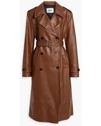 MSGM - Faux Stretch-leather Trench Coat - Lyst