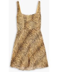 RIXO London - Ronan Tiger-print Silk Crepe De Chine Mini Dress - Lyst