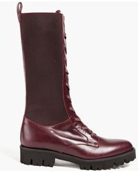 Theory - Glossed-leather Combat Boots - Lyst