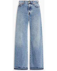 7 For All Mankind - Zoey Faded High-rise Wide-leg Jeans - Lyst