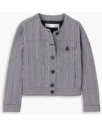 See By Chloé - Cropped Striped Cotton Jacket - Lyst