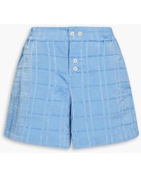 Jacquemus - Calecon shorts aus vorgewaschenem satin mit karomuster - Lyst