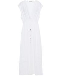 ViX Broderie Anglaise-trimmed Voile Coverup - White