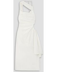 Jacquemus - Abanada Cutout Draped Wool-blend Crepe Midi Dress - Lyst
