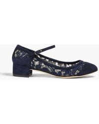 Dolce & Gabbana - Corded Lace And Suede Mary Jane Pumps - Lyst