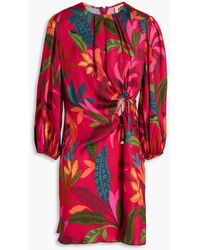 FARM Rio - Bedrucktes minikleid aus satin mit cut-outs - Lyst