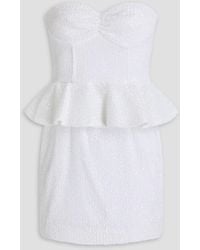 ROTATE BIRGER CHRISTENSEN - Trägerloses minikleid aus tüll mit pailletten und schößchen - Lyst