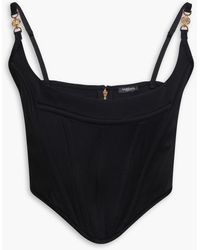 Versace - Cropped bustier-oberteil aus satin mit verzierung - Lyst