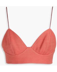 Adam Lippes - Wool And Silk-blend Canvas Bra Top - Lyst