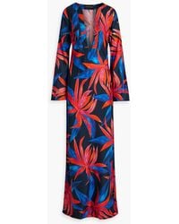 Louisa Ballou - Printed Cotton And Silk-blend Maxi Dress - Lyst