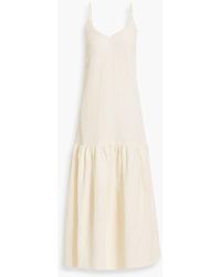 Co. - Gathered Linen-blend Cloqué Maxi Dress - Lyst