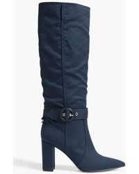 Gianvito Rossi - Buckled Denim Knee Boots - Lyst