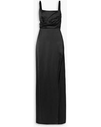 Brandon Maxwell - Cutout Draped Silk-satin Gown - Lyst
