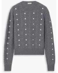 Rabanne - Crystal-embellished Cable-knit Wool And Cashmere-blend Sweater - Lyst