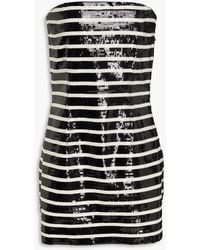 Veronica Beard - Cala Strapless Striped Sequined Cotton-Blend Mini Dress - Lyst