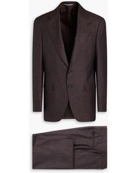 Canali - Mélange Wool And Silk-blend Suit - Lyst