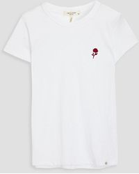 Rag & Bone - T-shirt aus pima-baumwoll-jersey mit stickereien - Lyst