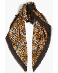 Maje - Leopard-print Modal And Silk-blend Twill Scarf - Lyst