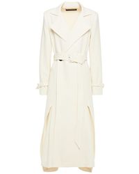 Roland Mouret Double-breasted Wool-crepe Coat White